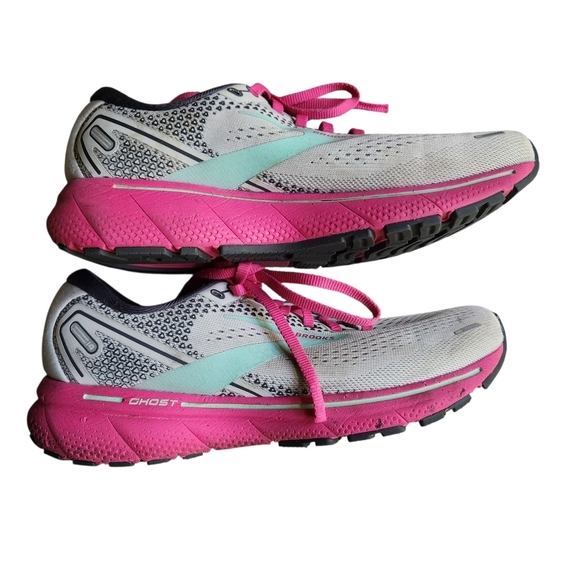 Brooks Ghost 14 Women's 8M Gray & Hot Pink Running Jogging Sneaker Shoe Athletic - Picture 9 of 12
